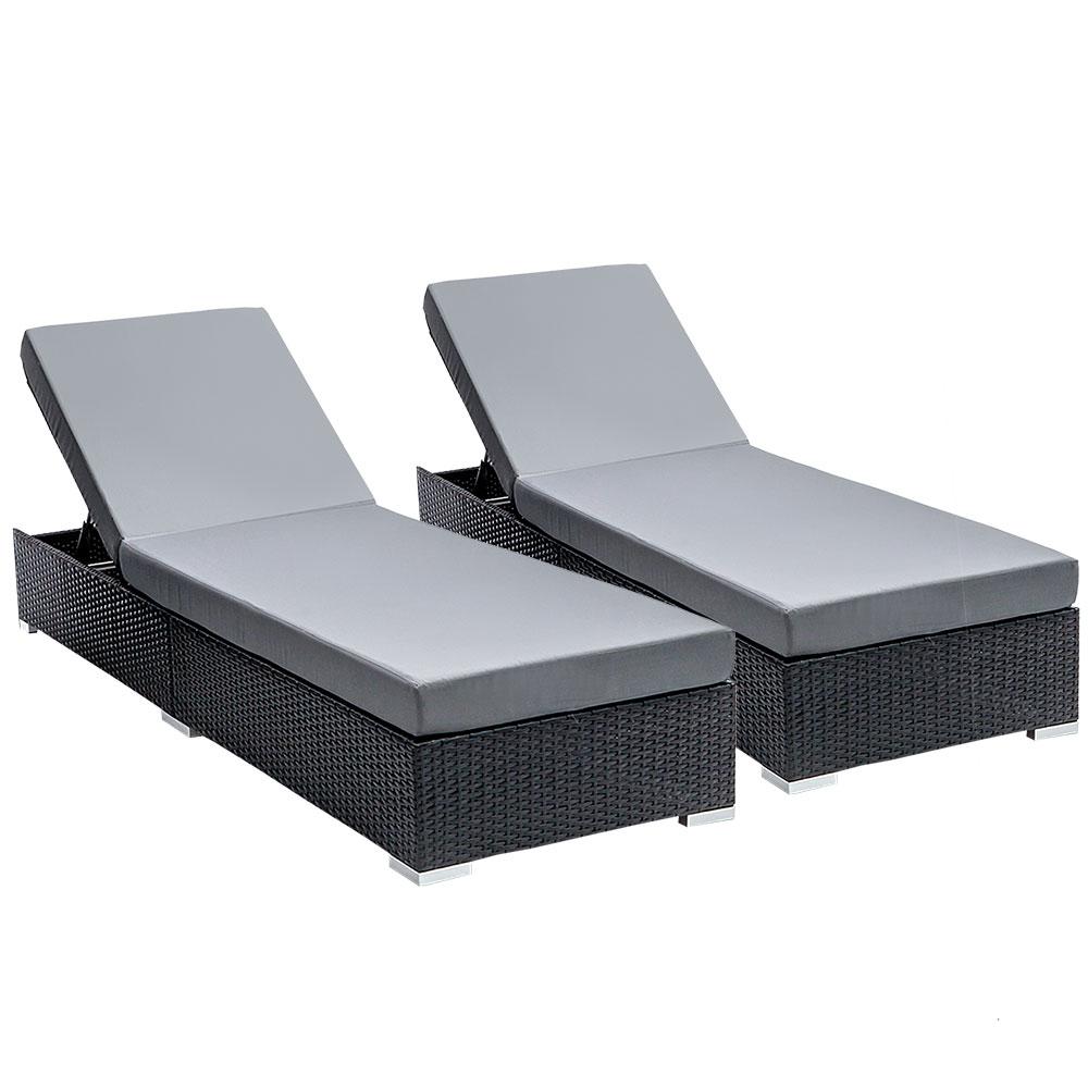 Sun Lounge Wicker Lounger Outdoor Furniture Rattan Garden Day
