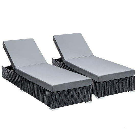 Sun Lounge Wicker Lounger Outdoor Furniture Rattan Garden Day