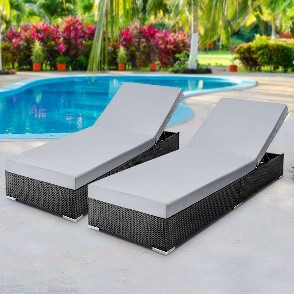 Sun Lounge Wicker Lounger Outdoor Furniture Rattan Garden Day