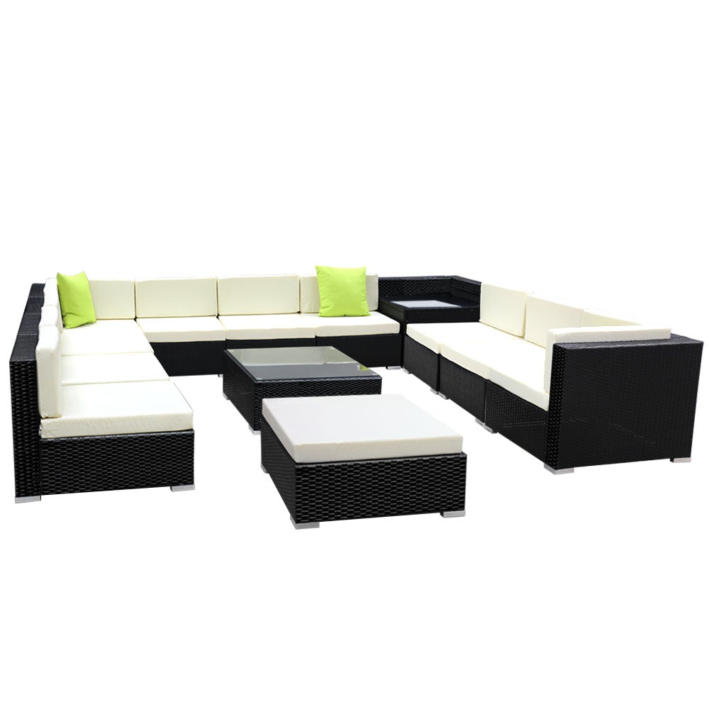Outdoor Furniture Sofa Set Wicker Garden Patio Lounge 13PC