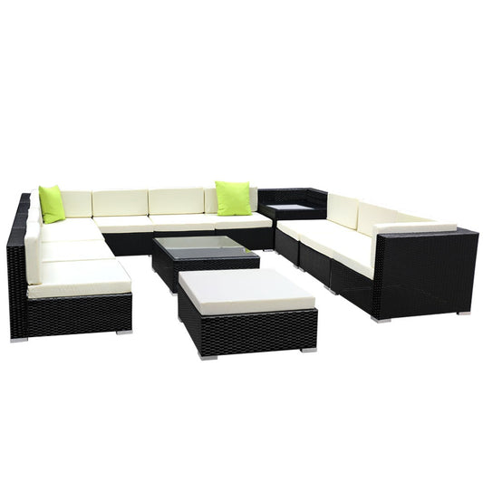 Outdoor Furniture Sofa Set Wicker Garden Patio Lounge 13PC