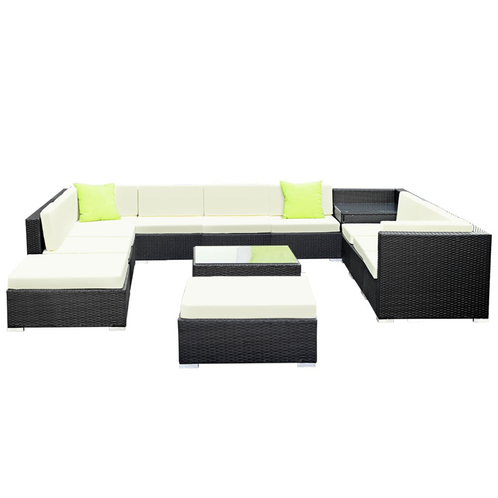 Outdoor Furniture Sofa Set Wicker Garden Patio Lounge 13PC