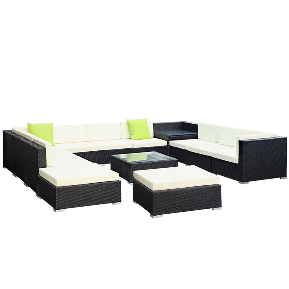 Outdoor Furniture Sofa Set Wicker Garden Patio Lounge 13PC