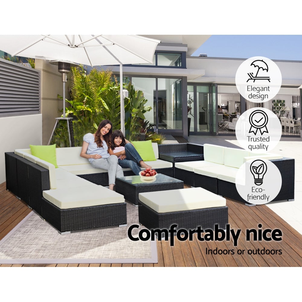 Outdoor Furniture Sofa Set Wicker Garden Patio Lounge 13PC