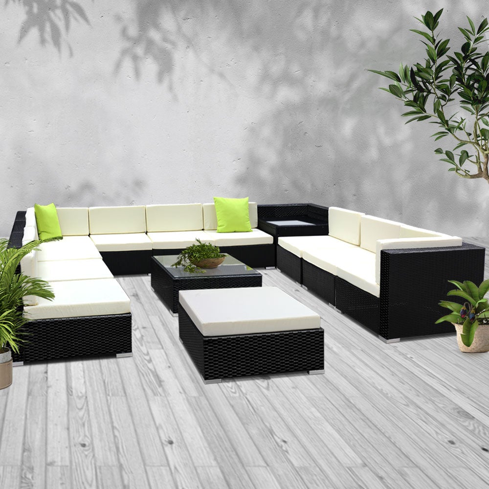 Outdoor Furniture Sofa Set Wicker Garden Patio Lounge 13PC