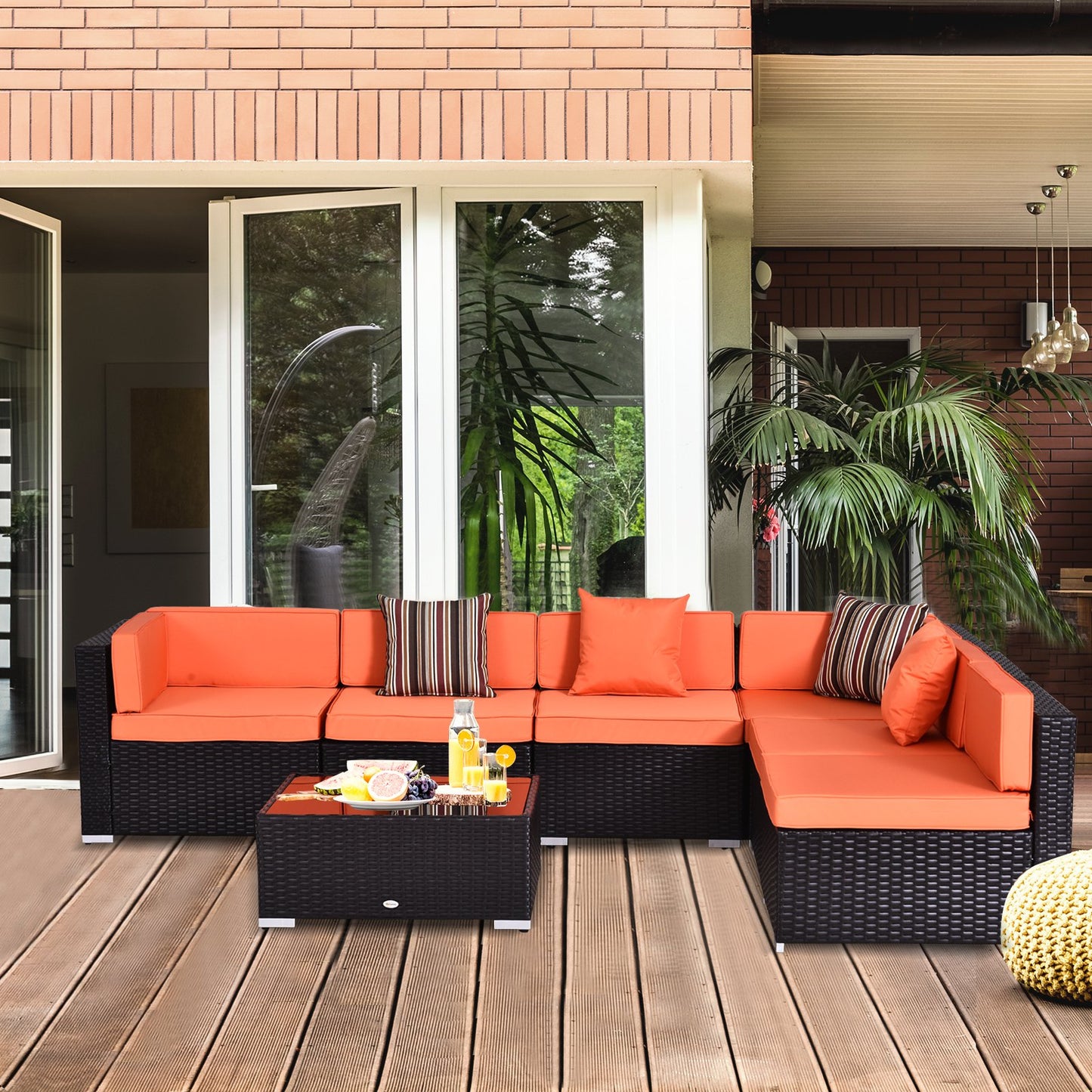Sunny 7 Piece Rattan Sofa Set Wicker Garden Outdoor Furniture