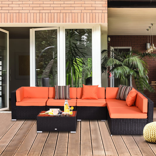 Sunny 7 Piece Rattan Sofa Set Wicker Garden Outdoor Furniture